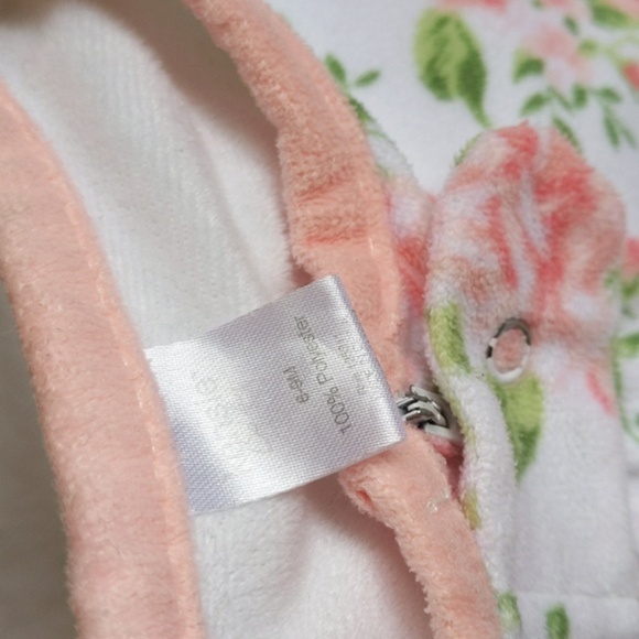 kensie rose floral fleece zip-up sleep sack 6-9 months baby girl - Picture 4 of 7